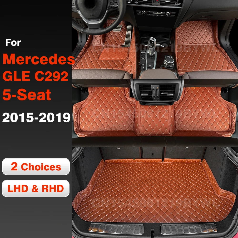 

Car floor mats for BENZ GLE class C292 W166（5 Seats）2015 2016 2017 2018 2019 Car Trunk Mat Custom foot Pads carpet cover