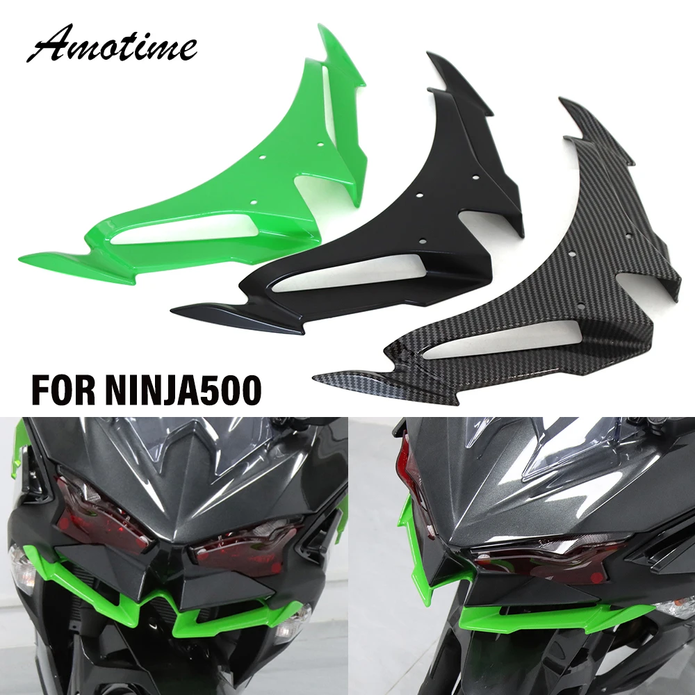 For NINJA500 Motorcycle Front Fender Decoration Nose Beak FOR KAWASAKI NINJA 500 2024-2025 Downforce Air Deflector