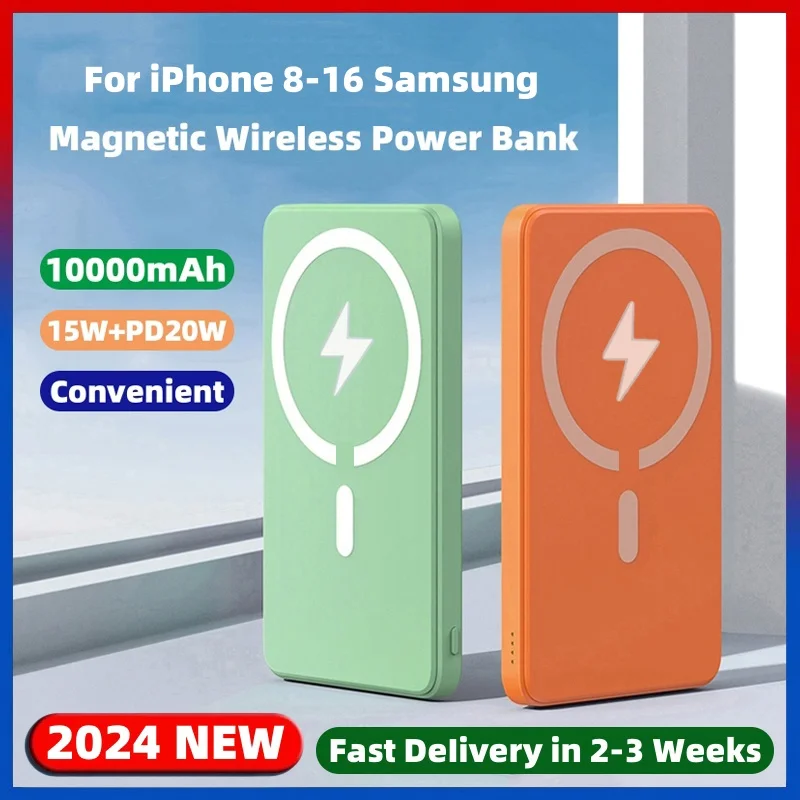 

10000mAh Magnetic Wireless Power Bank 20W Fast Charger For iPhone 16 15 14 13 12 11 Pro Max Powerbank External Auxiliary Battery