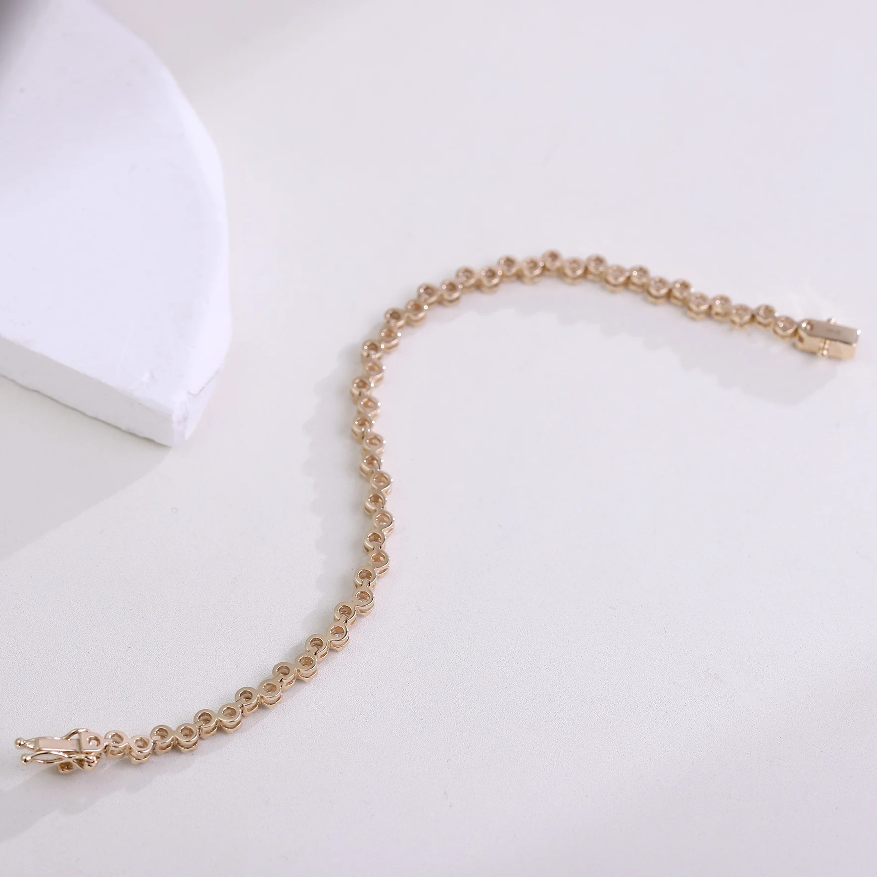 

Provence Elegant Tennis Bracelet 6In 14K Yellow Gold Round Cut DEF/VS Lab Diamonds Bangles Women Trendy Hip-hop Jewelry Custom