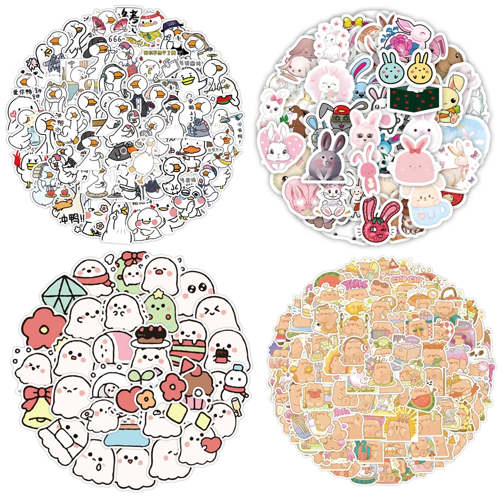 10/30/50PCS cute cartoon expression Graffiti Stickers Collection Waterproof Sticker Creative Notebook Decoration GuitarWholesale