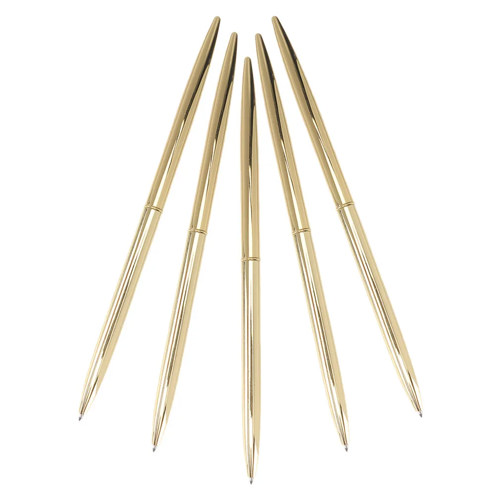 5Pcs Metal Ballpoint Pen Smooth Writing Business Office Wedding Guest Book Pen for Students Teachers