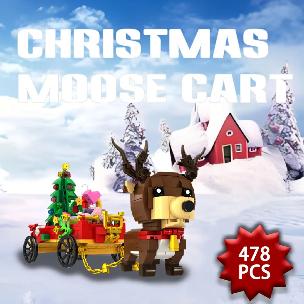 

Christmas reindeer Gift Car building block Set, creative building toys, festival creative gifts, Christmas decoration gifts