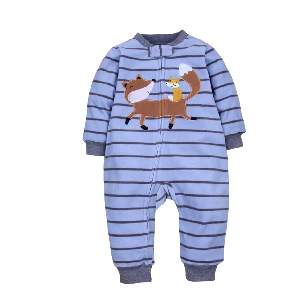 Autumn Baby Girl Rompers Clothes Zipper Fleece Winter Warm Pajamas Newborn Infants Outfit Animal Jumpsuit Clothing 9 -24 M