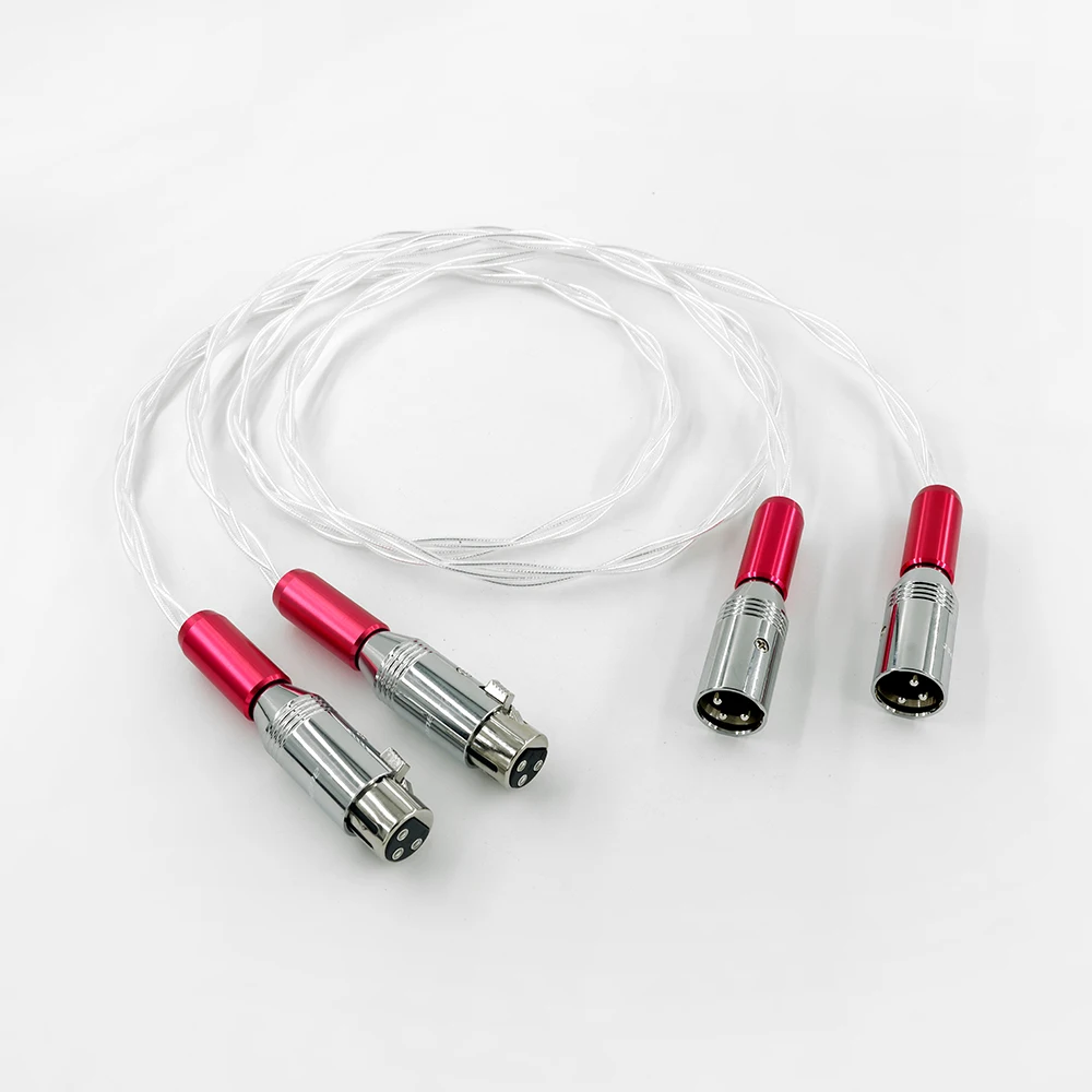 ペア Hifi XLR ケーブル純粋な 5N OCC 銀メッキオーディオケーブル XLR プラグ付き Hifi XLR バランス延長コードオーディオ信号ケーブル