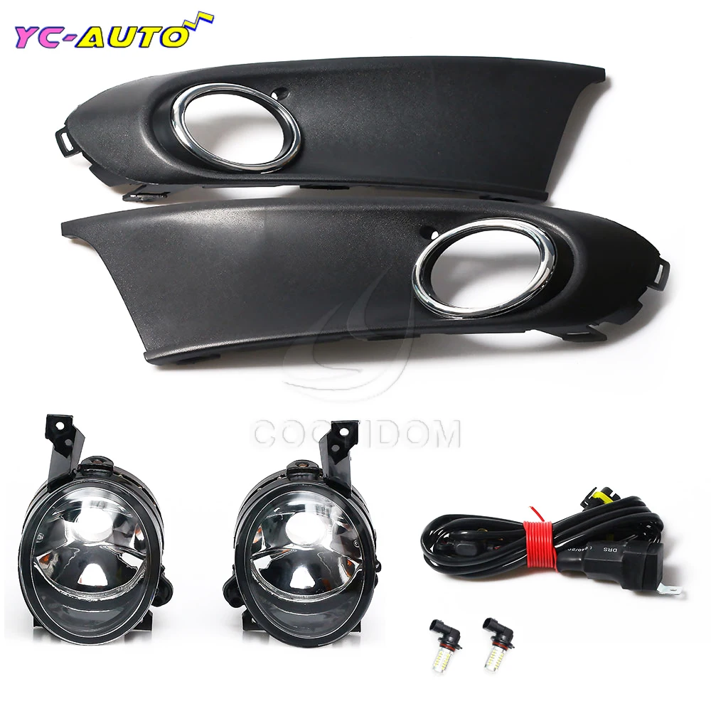 Para VW Polo Vento Sedan Berlina 2011 2012 2013 2014 2015 2016 luz antiniebla LED lámpara antiniebla cubierta de marco de rejilla arnés accesorios de coche