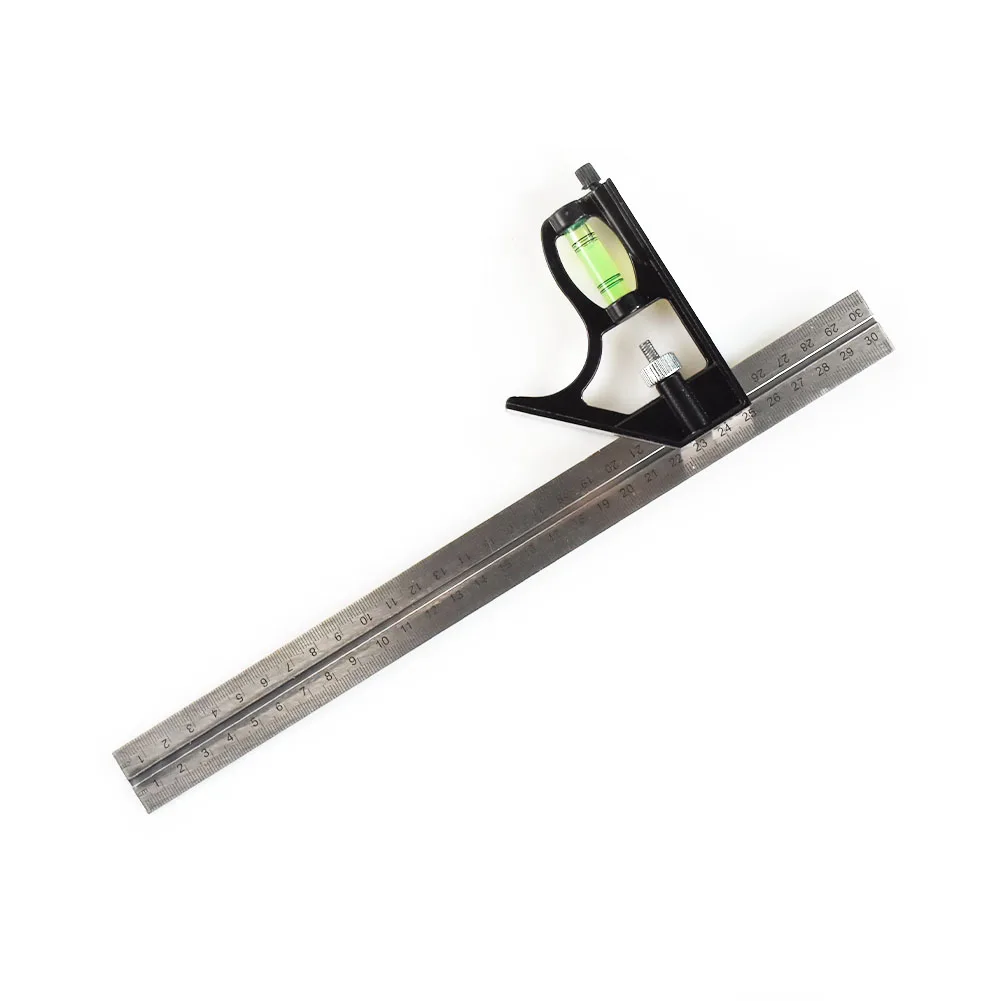 For 300mm Stainless Steel Multifunctional Combination Square 45 Degree Right Angle Ruler Woodworking Square