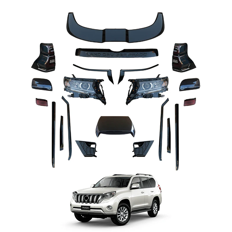 Car Bumper Body Kit Facelift Conversion Limgene   For Prado 22   Upgrade To  Black  Style