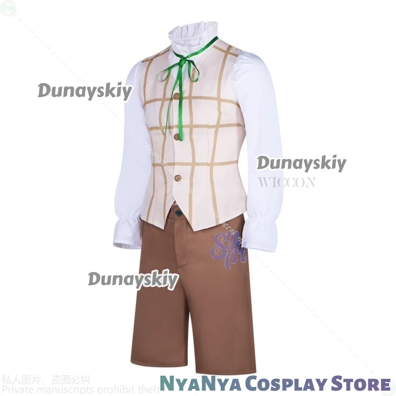 Makoto Kuonji ssiConew Anime Stume Kawaii DK Chaleco a cuadros gótico Corbata verde Pantalones cortos grises DK Uniforme escolar Halloween Navidad