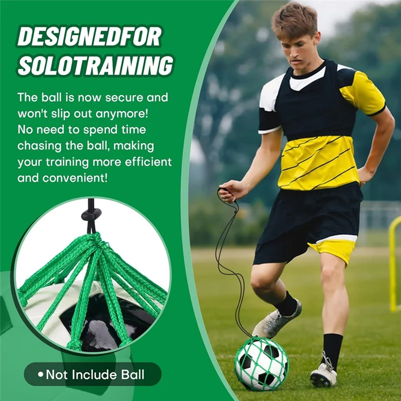 AED4-2PCS كرة القدم ركلة المدرب كرة القدم صافي كيكر، للكرة حجم 3، 4، 5، سولو كرة القدم ركلة ممارسة التدريب المعونة