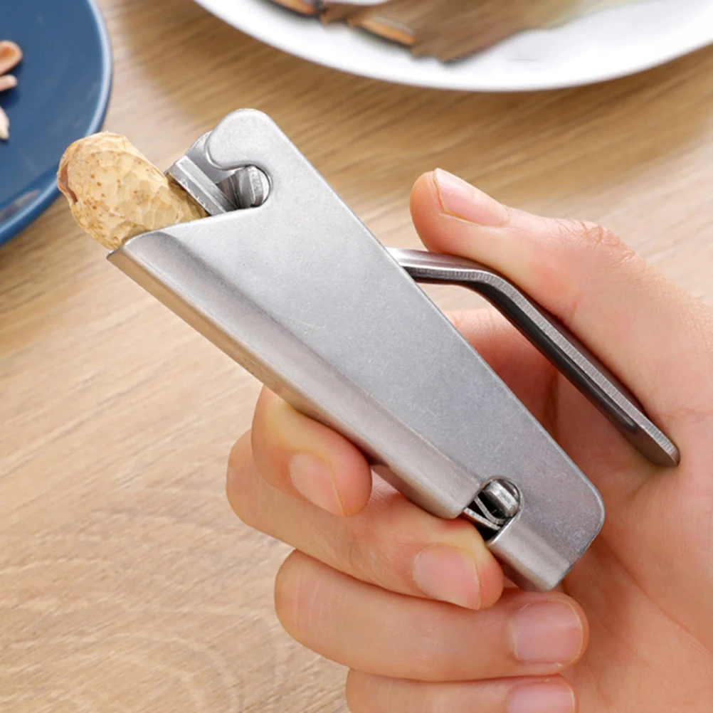 

2 pcs Stainless Steel Nutcracker Melon Seeds Pine Nuts Plier Tool Teeth Protecting Easy Carry Nut Peeler Pine Nut