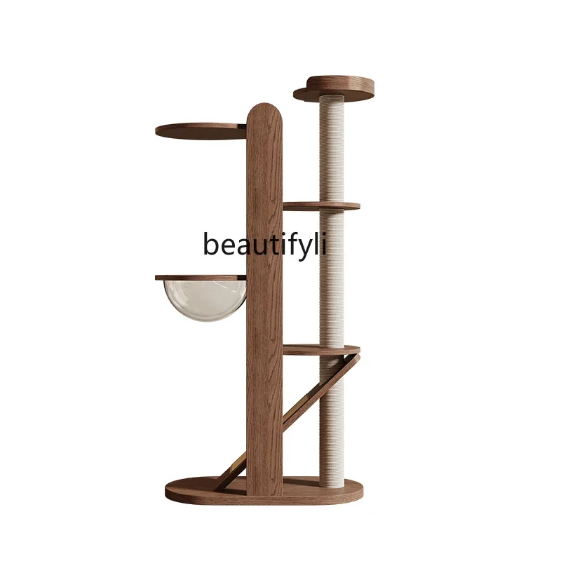 

Household solid wood does not occupy the living room, and the special vertical cat jumping platform is universal in all seasons