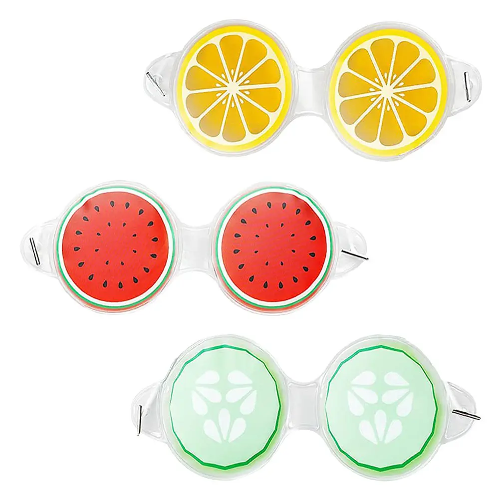 3Pcs Cooling Eye Pads Ice Therapy Summer Reusable Gel Masks Relieve Eye Fatigue Puffiness Dryness Dark Circles