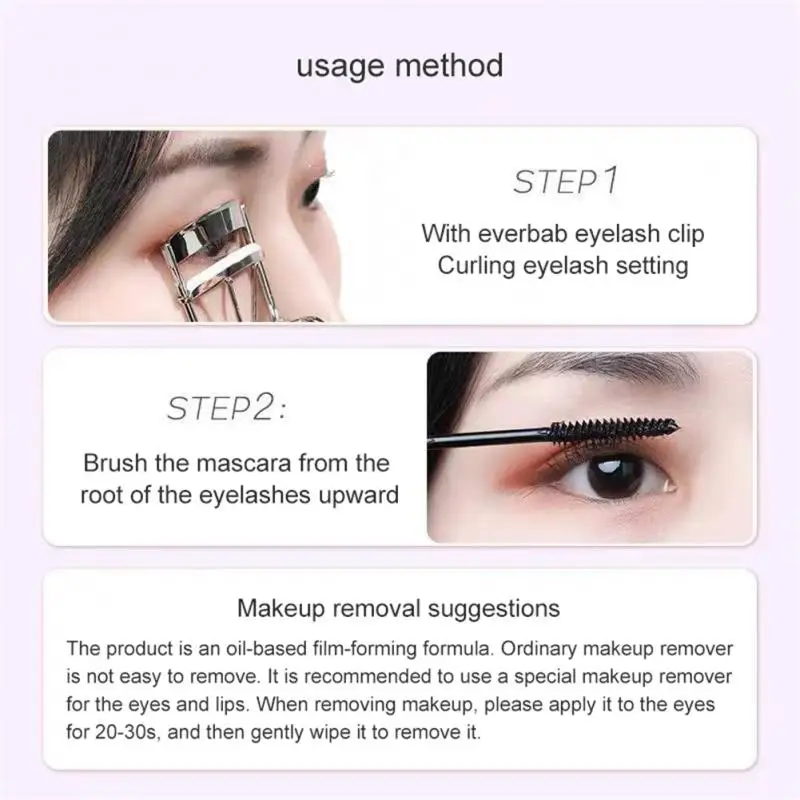 Silk Fiber Black Brown Mascara Makeup Waterproof Long Lasting Eyelashes Lengthening 3D Mascara Natural Curl Mascara Makeup