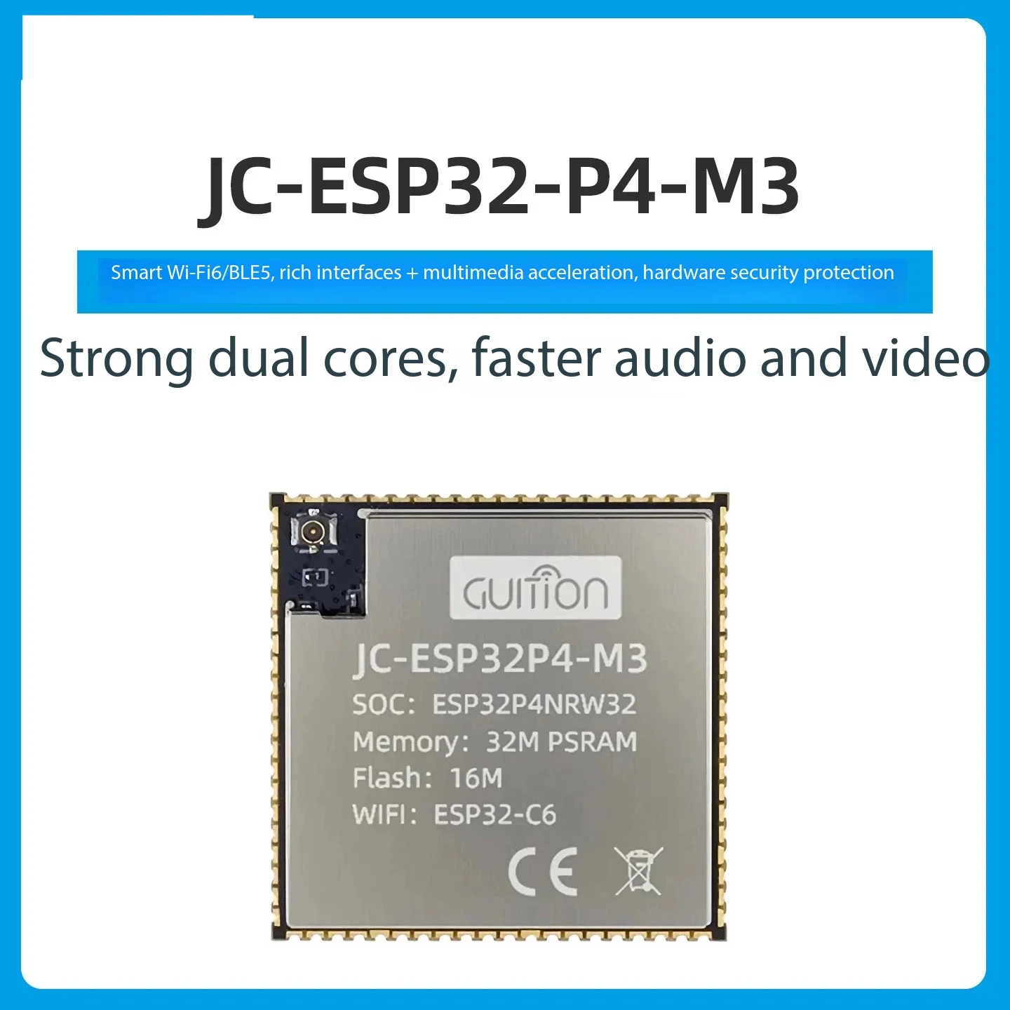 ESP32-P4 + ESP32-C6 High-Performance Core Board Dev Module