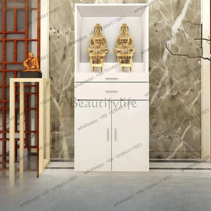 Buddhist shrine vertical cabinet household modern style God of Wealth offering table offering rack shrine