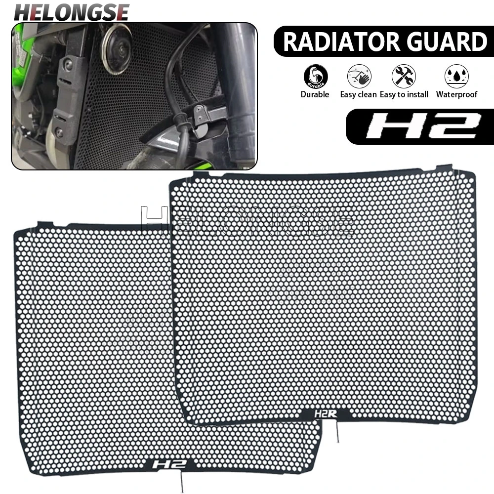 

For Kawasaki ZH2 Z H2 H2SX 2015- 2024 2025 2026 Ninja H2 R H2R SX SE Motorcycle Radiator Guard Grille Cover Protection Protector
