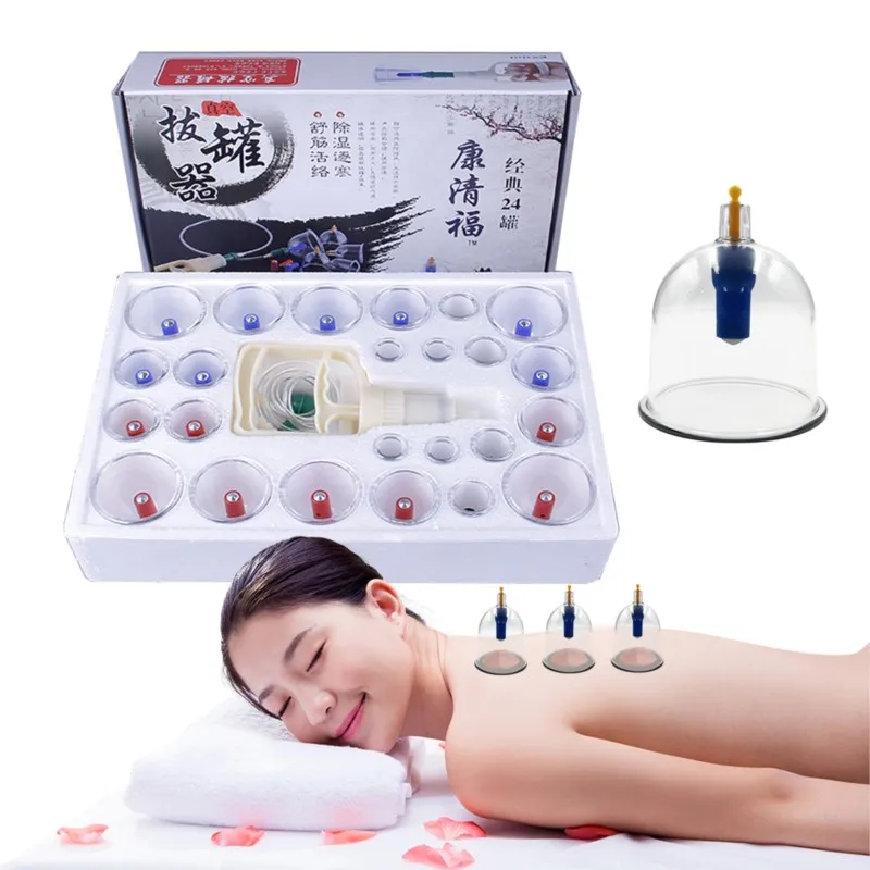 

24 thick pot vacuum cupping therapy slimming anti-household health care silicone plastic cupping meridian massage fat body pot