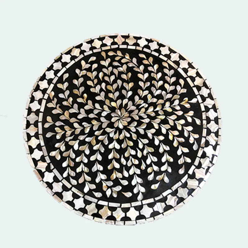 

Термостойкая подставка ручной работы с инкрустацией ракушками, круглая подставка для столовых приборов, домашний поднос для чая, декоративный коврик для настольной тарелки, креативная кухня