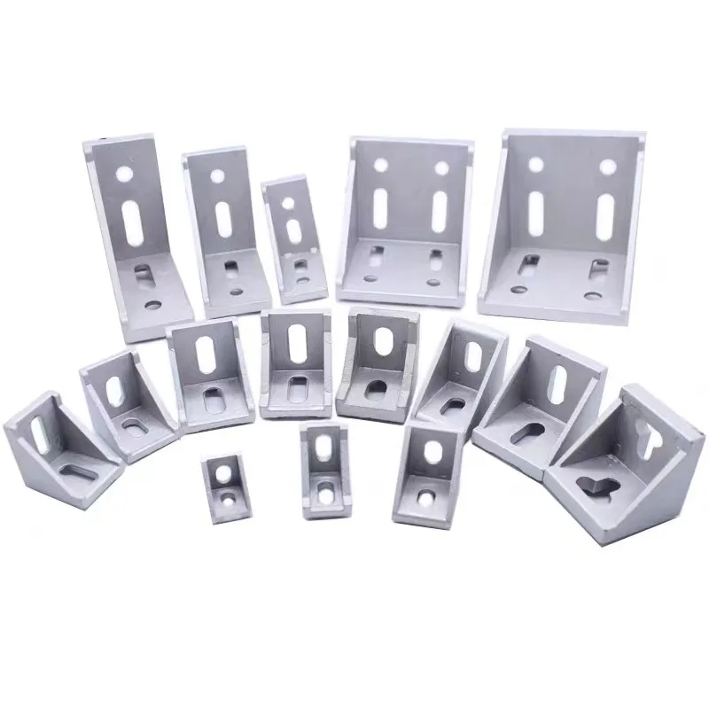 50Pcs  Aluminum Alloy Corner Bracket Fitting  Corner Angle Bracket for Connector 4040 Series Bracket Aluminium Profile Fittings