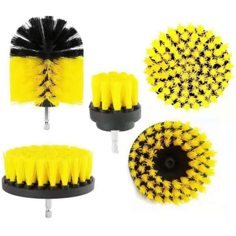 5/3Pcs Electric Drill-Brush Kit Power Scrubber Brush For Carpet Bathroom Surface Tub Shower Tile Car Tires Cleaning Tools