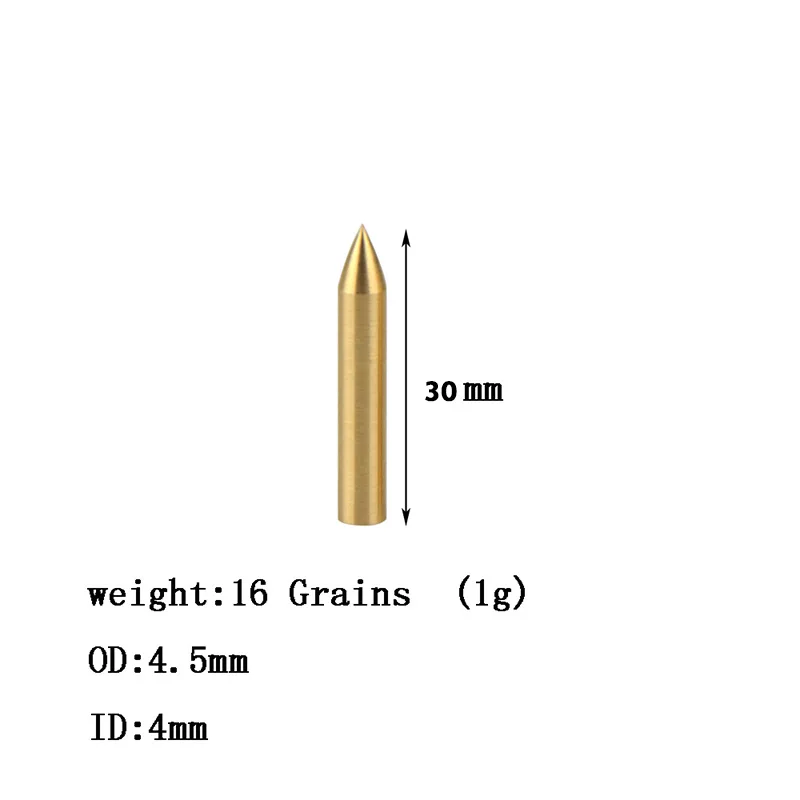 20/50pcs tiro con l\'arco punta di freccia punte di freccia 16 punte di rame a grana ID 4mm testa di freccia da caccia per tiro con arco composto