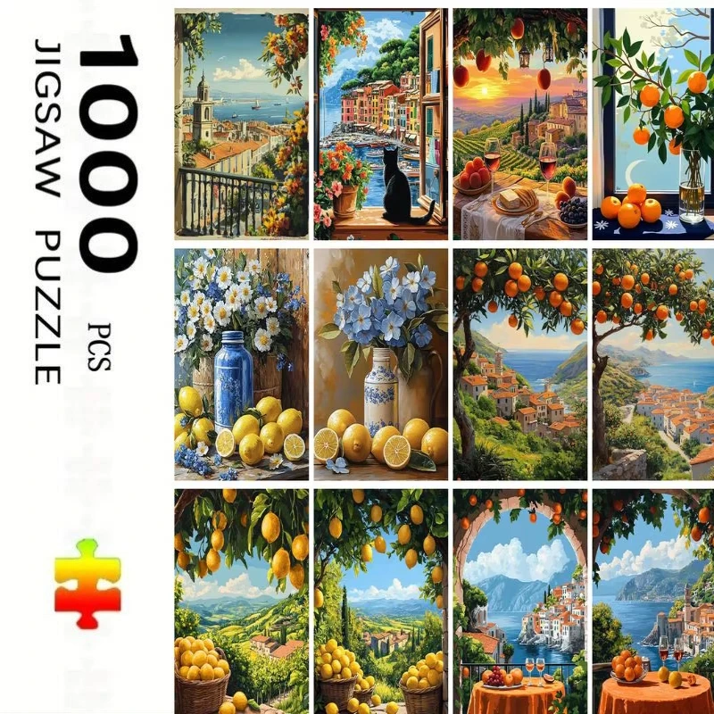 500/1000/1200/2000 PCS Puzzle for Lemon Tree Jigsaw Puzzles for Challenging Family Activity Games Party Birthday Gift
