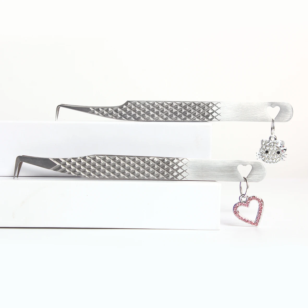 Professionele zilveren elleboog oogschoonheidspincet van hoge kwaliteit, roestvrijstalen wimperpincet