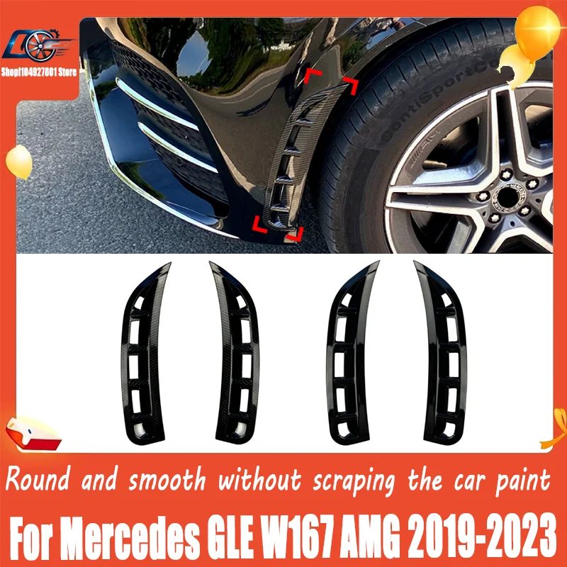 Premium Front Air Knife / Intake Trim Sticker For Mercedes GLE W167 AMG 2019-2023 Sporty Style, Durable, Direct Fit.
