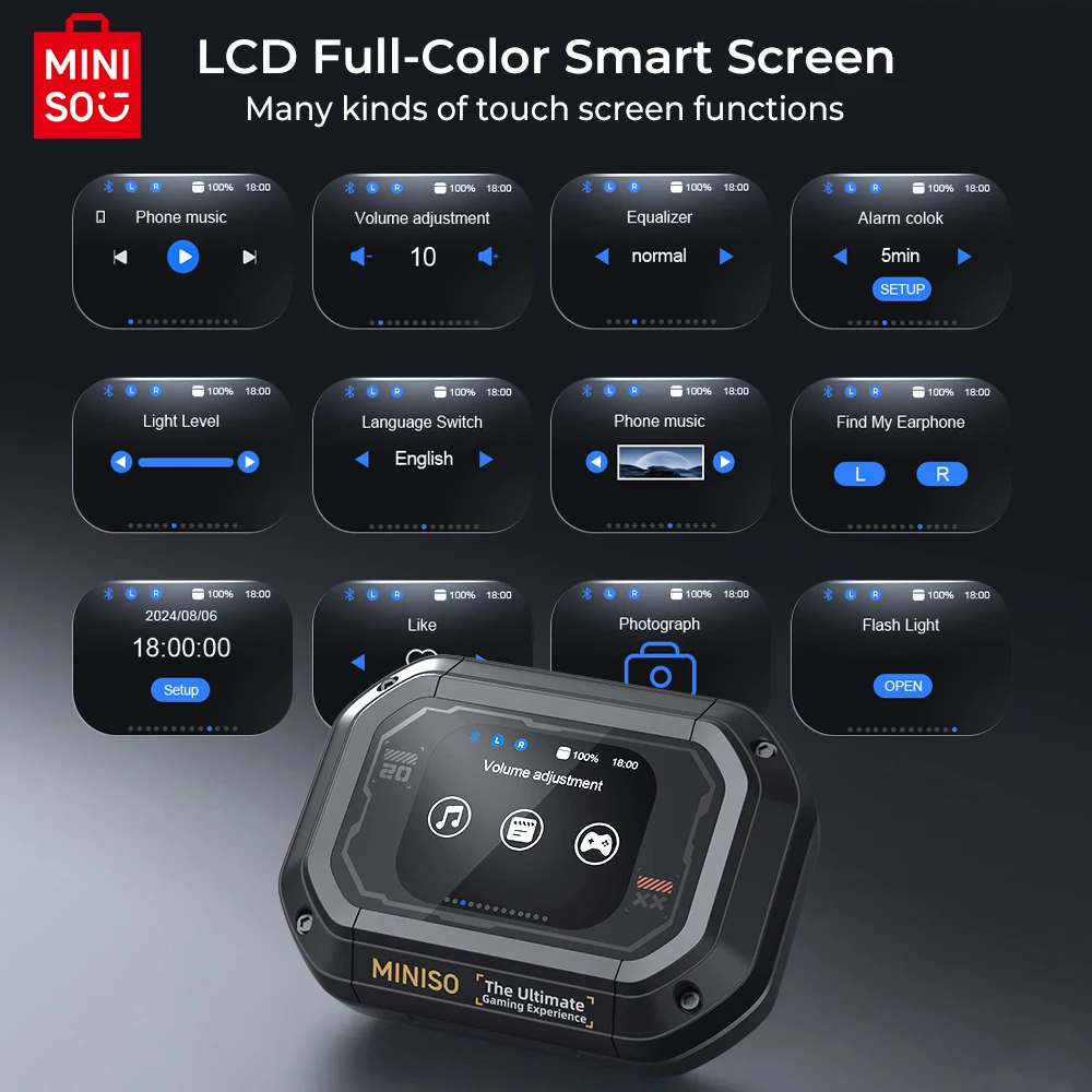 MINISO M98 真のワイヤレスオープンイヤーイヤフォン Bluetooth 5.4 耳、13 ミリメートルダイナミックドライバー OWS 耳ヘッドゲーミングヘッドセット超ロング耐久