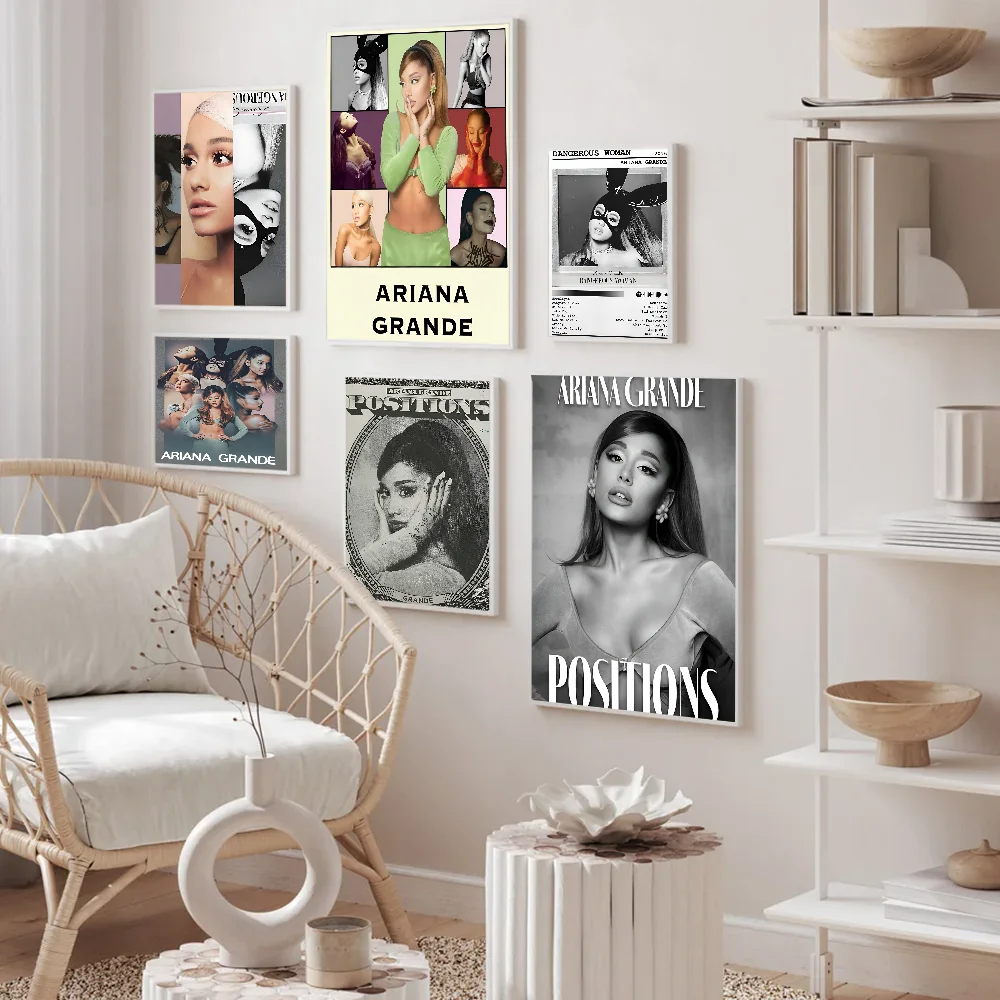 Singer Ariana-Grande Portrait Positions Classic Movie Posters Fancy Wall Sticker For Living Room Bar Decoration Room Wall Decor