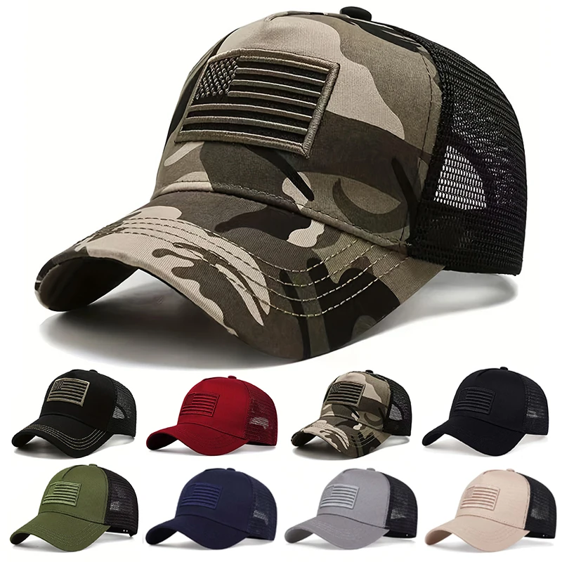 Unisex-Baseballkappen mit amerikanischer Flagge und Stickerei, für Frühling und Sommer, für den Außenbereich, verstellbare Freizeithüte, Sonnenschutzhut, Sportkappe – Detail 1