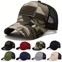 Unisex American Flag Embroidery Baseball Net Caps Spring and Summer Outdoor Adjustable Casual Hats Sunscreen Hat Sports Cap