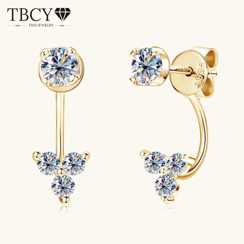 

TBCYD 0.96ct D Color Moissanite Earrings Diamond Earrings For Women S925 Silver Luxury Fine Jewelry Gifts