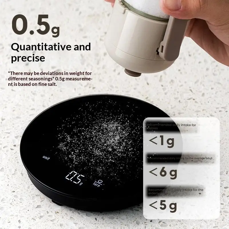 Glass Quantitative Salt Pepper Shakers 1Pcs Seasoning Dispenser Precise Control for Kitchen Cooking Picnic BBQ Supplies