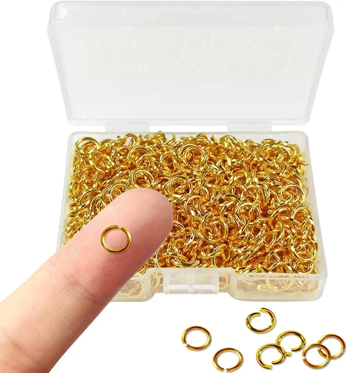 600 Anillas de Conexión Chapadas en Oro para Hacer Joyas, Anillas Abiertas de 6mm para Collares, Pulseras y Manualidades DIY