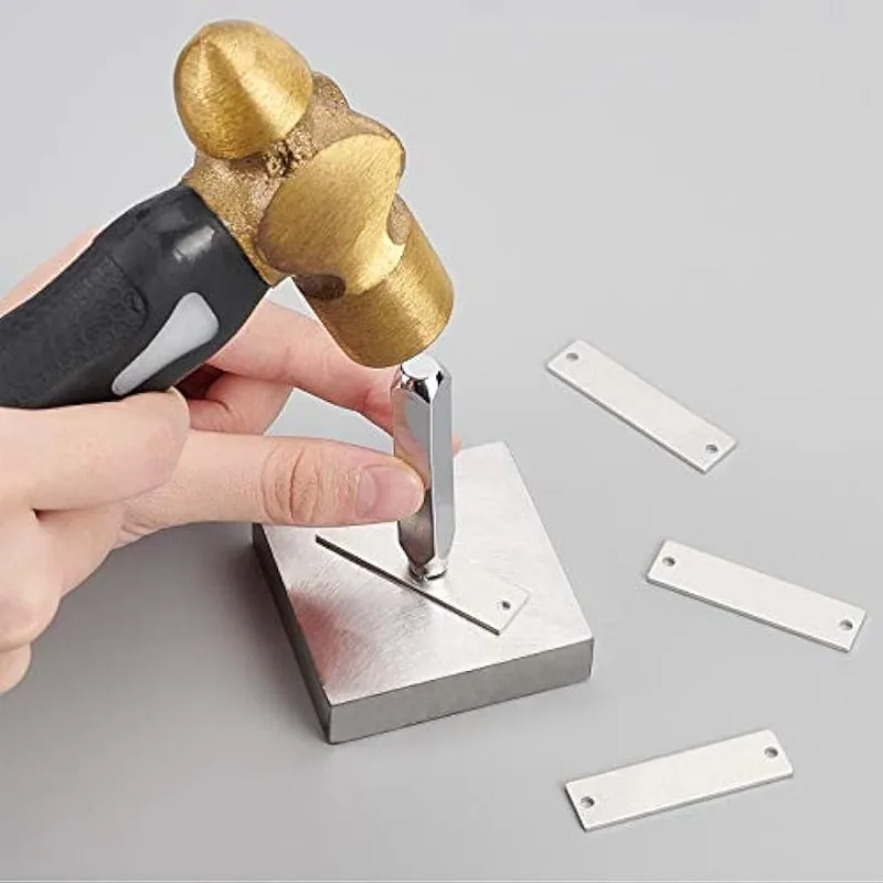 ألومنيوم ختم علامة فارغة ، وصلات مستطيل ، 2 ثقوب ، صندوق تخزين للقلادة ، سوار ، علامات الكلب ، 30 حزمة ، 2x 1/2 بوصة #6