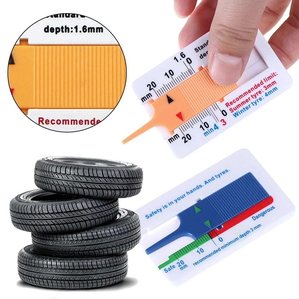 Measure Tool 0-20mm Tyre Tread Depth Gauge Portable Plastic Tyre Tread Checker Wheel Caliper Car Motorcycle Truck