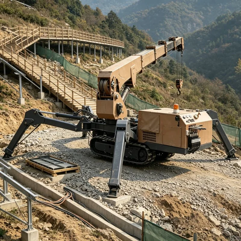 Extendable Spider Crane Mini Crawler Telescopic Boom for High Reach Installation 10Ton Customized High Efficiency
