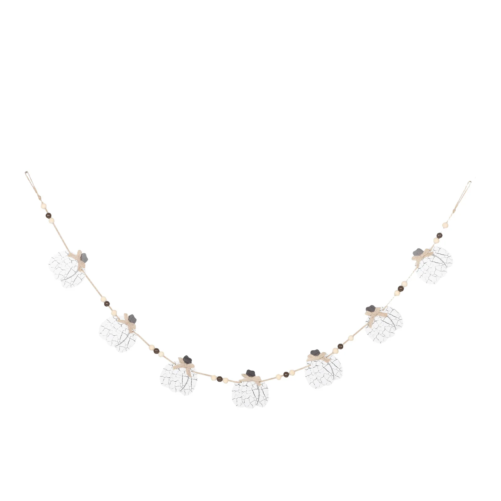 

Wooden Pumpkin Hanging Decorations Rustic Bead Garland Natural Jute Tassels Farmhouse Fall Thanksgiving Mantle Wall Decor