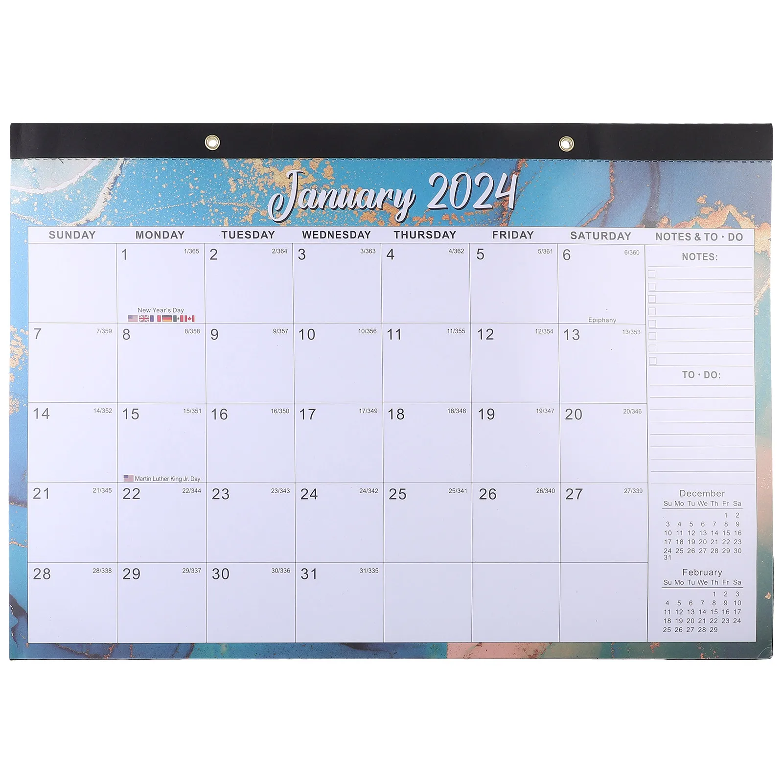 

Wall Hanging Monthly Calendar English Calendar Sturdy Appointment Daily Use Holiday Household Office Countdown 2023 2024