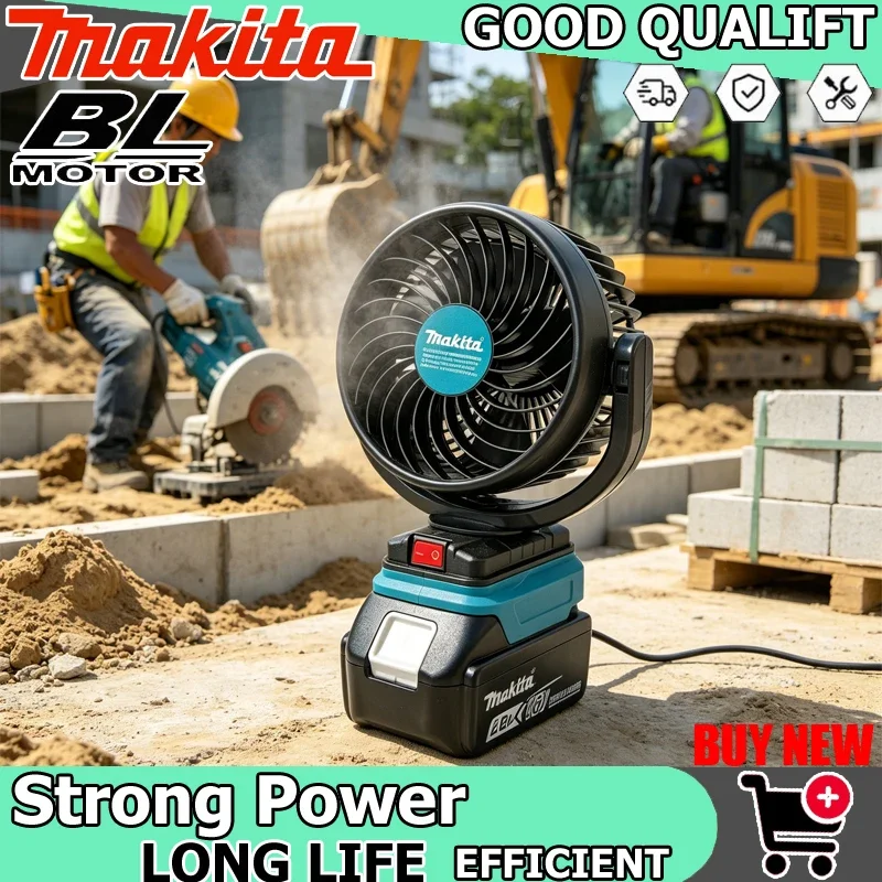 

Makita 21V Cordless 5 Inch Portable Cooling Fan, USB & DC Rechargeable Fan for DIY, Workshop & Industrial Construction Jobs