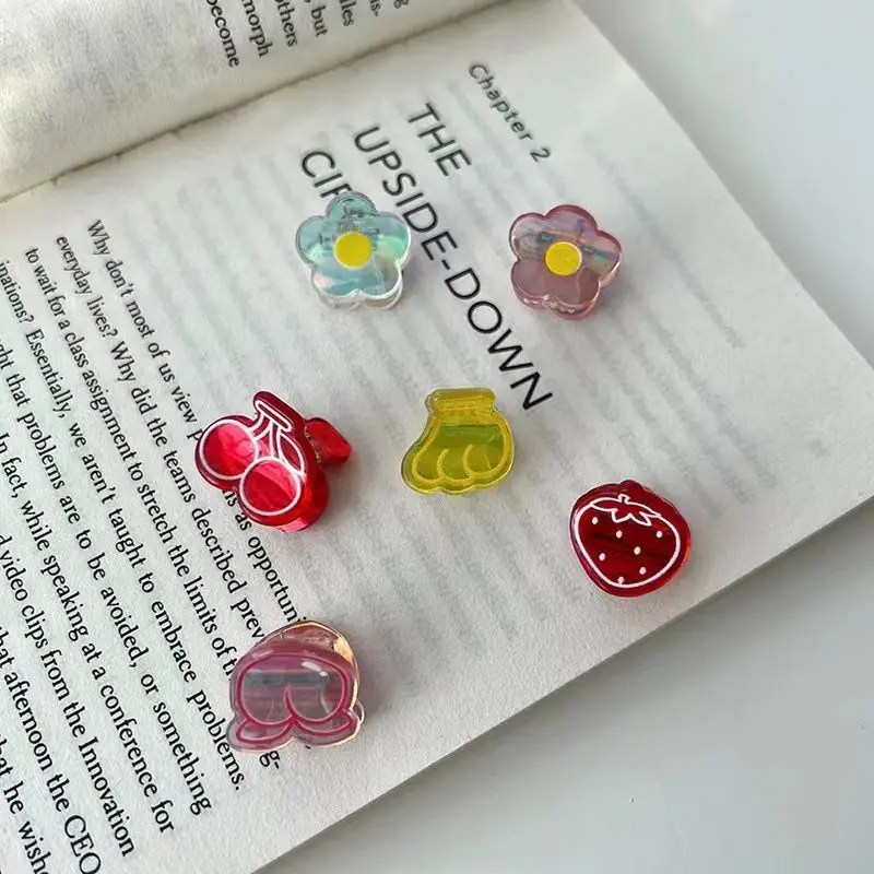 الكورية نمط مخلب شعر لطيف الفاكهة زهرة كليب الباستيل Kawaii كاندي كليب للفتيات الاطفال مشبك شعر الربيع الصيف إكسسوارات الشعر