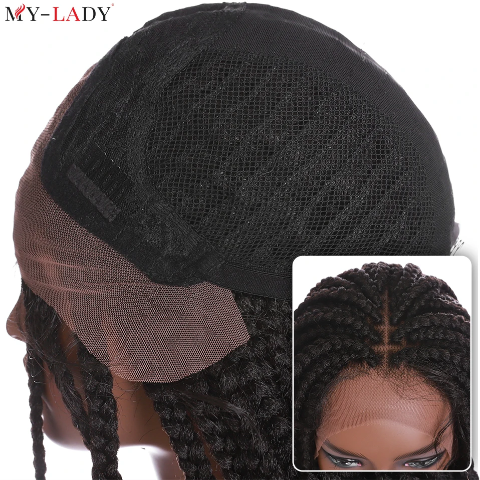 

My-Lady Synthetic 25inch Lace Front Wig Frontal Braided Wigs Knotless Twist Box Braid Wig With Baby Hair For Afro Female People