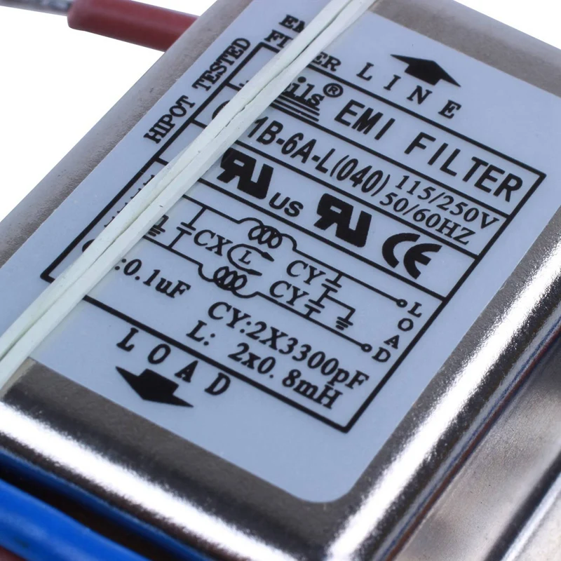 10X AC 115 V / 250 V 6 A EMI Individual Phase Noise Filter
