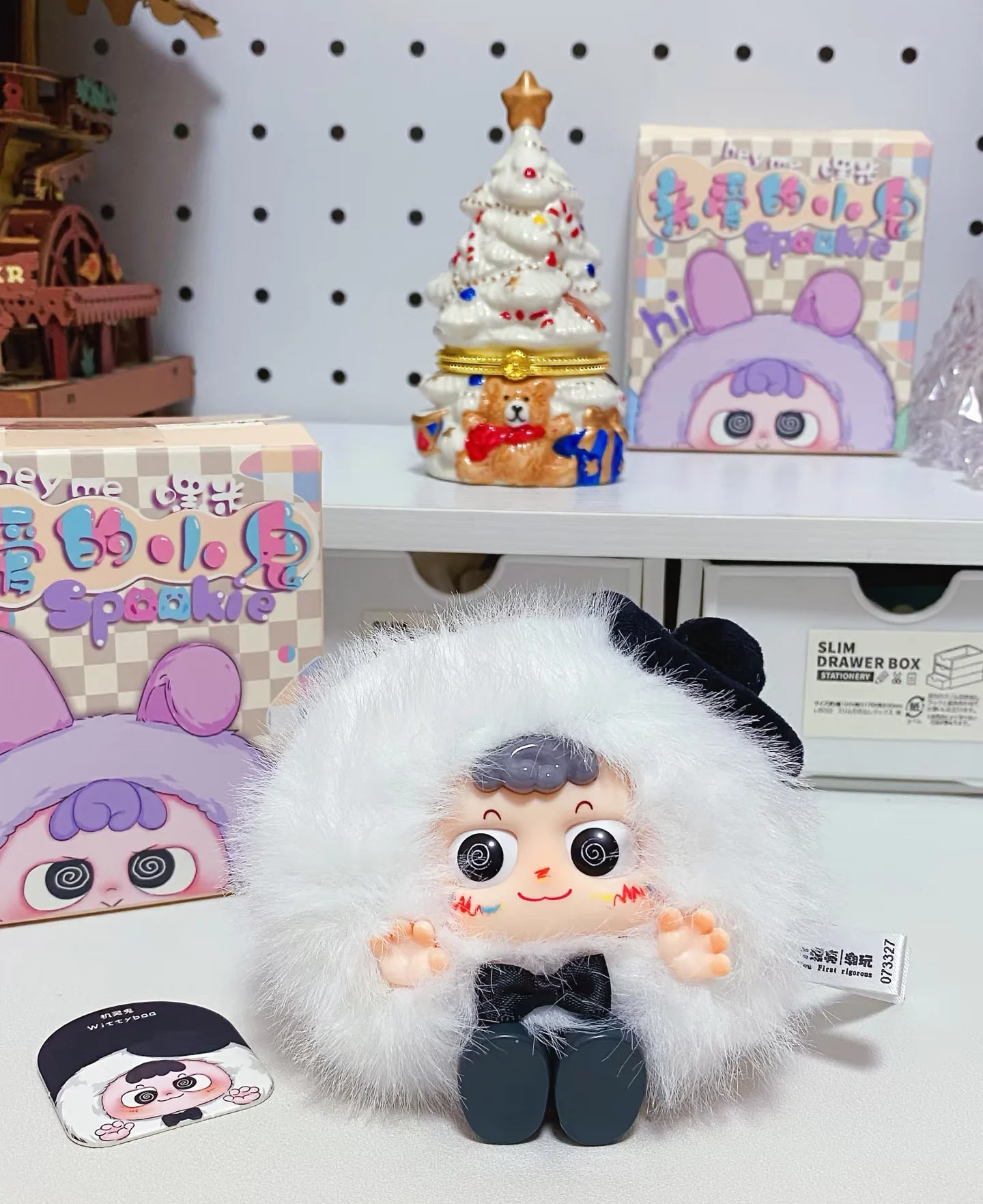 2025 Nuovo bambino tre carino Hey Me Dear Little Ghost peluche scatola cieca giocattolo pendente per regali di decorazione della serie di scatole cieche alla moda