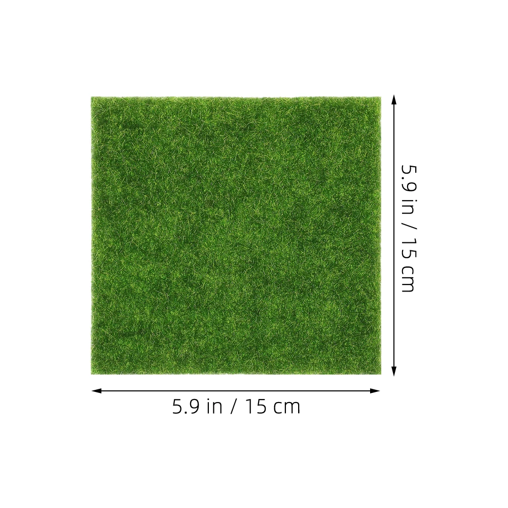 10 Pcs 인공 잔디 매트 15x15cm 시뮬레이션 녹색 잔디 장식 가짜 이끼 홈 가든 상점 슈퍼마켓 분재 레이아웃