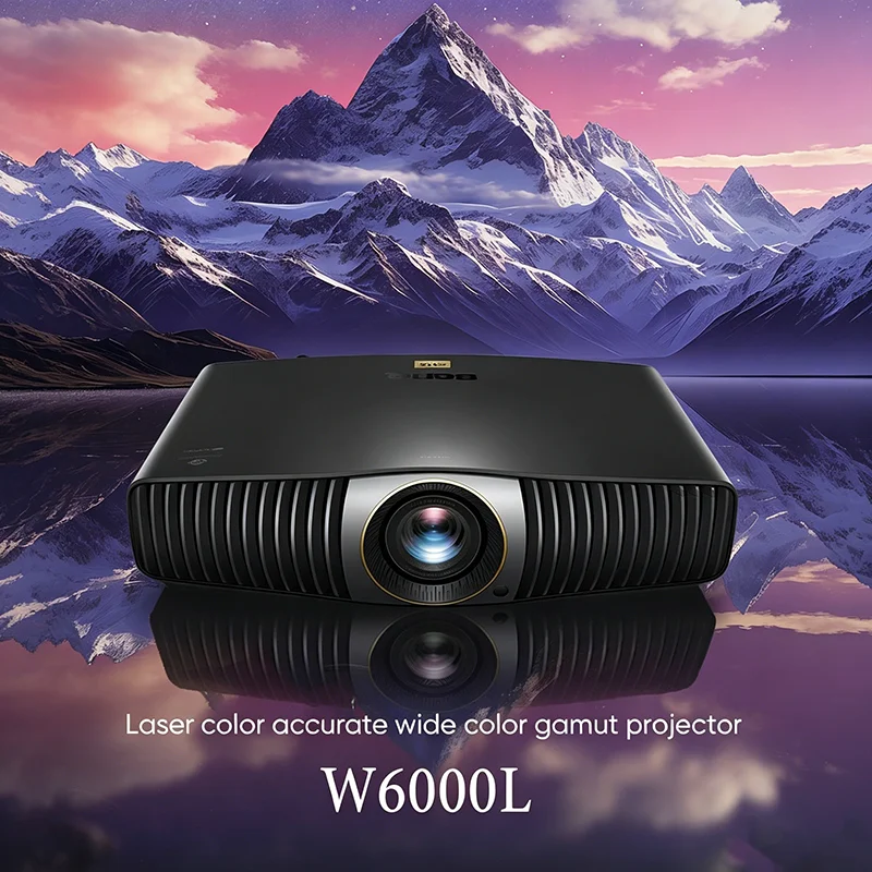 BenQ W6000L 4K UHD Laser Projector Cinematic HDR10+ Home Theater 2600 ISO Lumens 100% DCI-P3 Color 1.6x Zoom Lens Projection