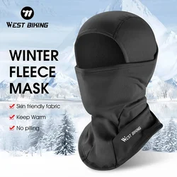 WEST BIKING-Gorra de ciclismo para invierno, bufanda cálida para correr, pasamontañas de terciopelo para bicicleta, cubierta para todo el rostro, sombrero para escalar, pescar y patinaje