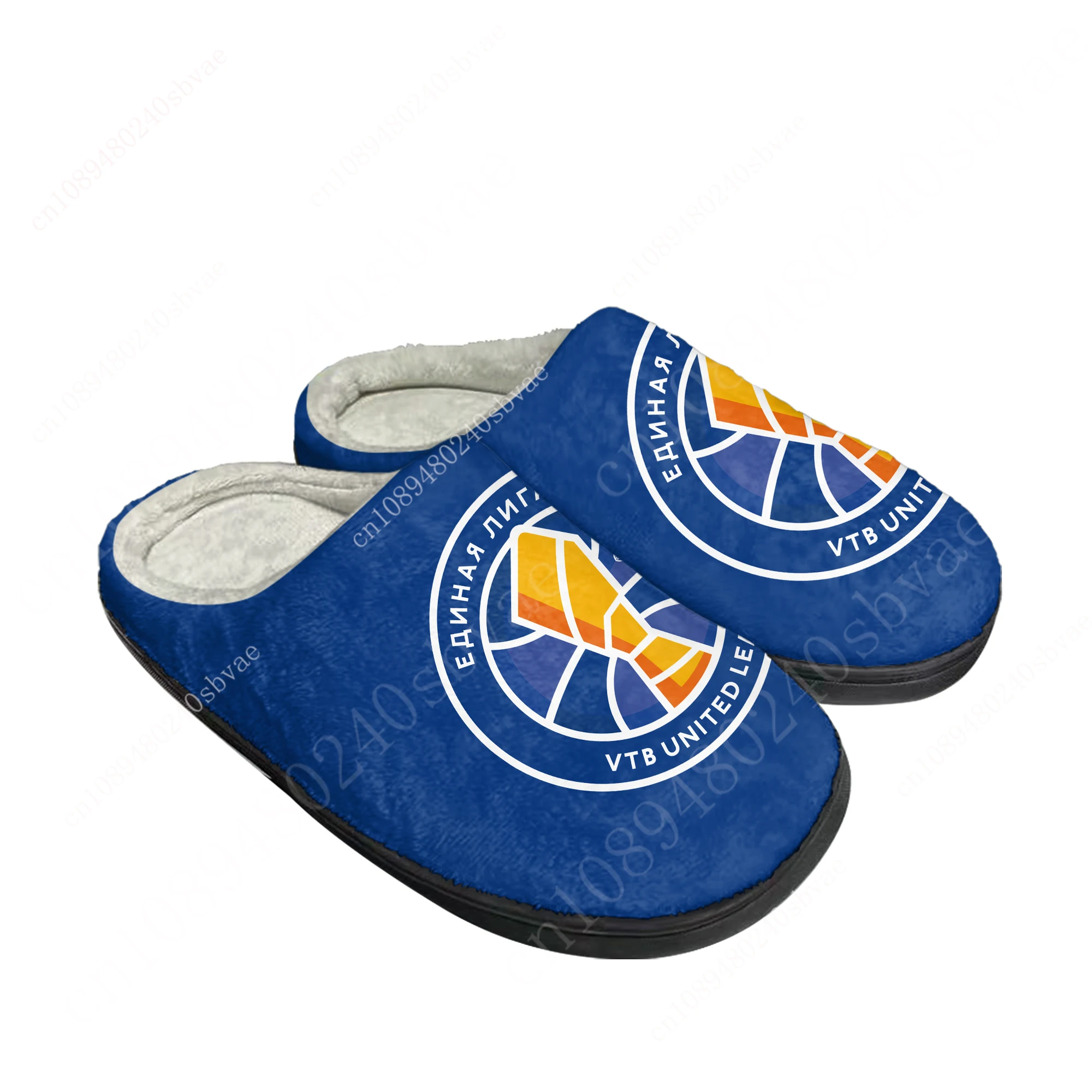 

Единая Лига ВТБ VTB United League Cotton Slippers Men Women Plush Casual Bedroom Shoes Thermal Customized Shoe